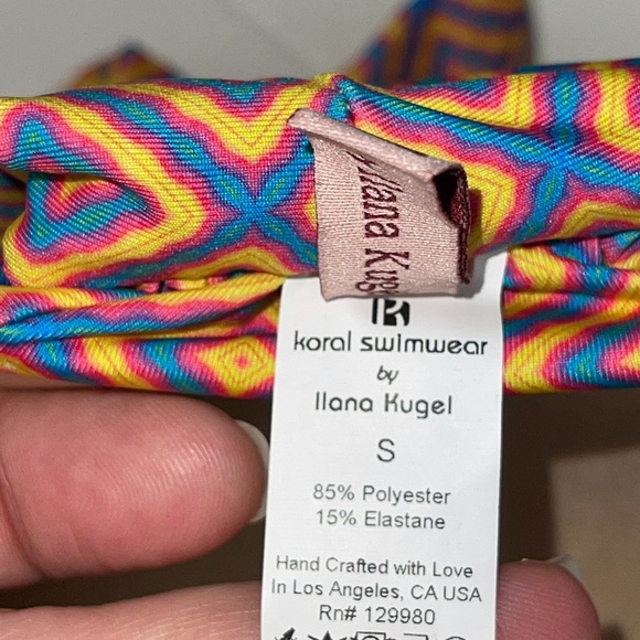 KORAL Swim Bikini Set Bandeau Top Tie Bottom S - Picture 12 of 17